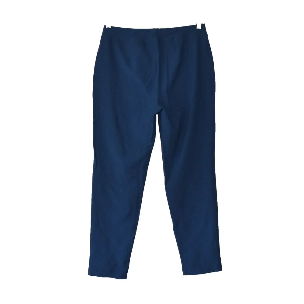 A6 NWOT EILEEN FISHER Navy Pull On Elastic Waist Band Full Length Pants Size S